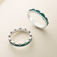Enamel Scalloped Stacker Ring