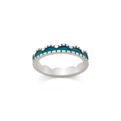 Enamel Scalloped Stacker Ring