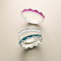 Enamel Scalloped Stacker Ring
