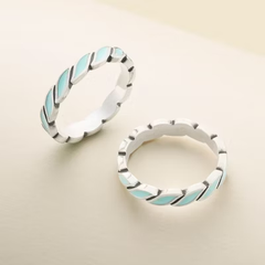 Enamel Twist Stacker Ring