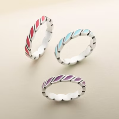 Enamel Twist Stacker Ring