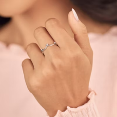 Delicate Heart Crown Stacker Ring