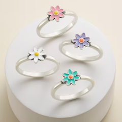 Enamel Mini Flower Ring