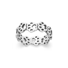 Connected Paw Prints Ring