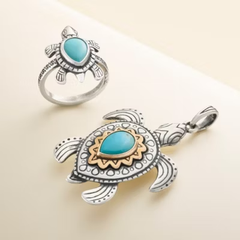 Sea Turtle Gemstone Pendant