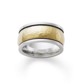 Wide Hammered Simplicity Wedding Ring