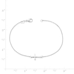 Petite Latin Cross Link Bracelet