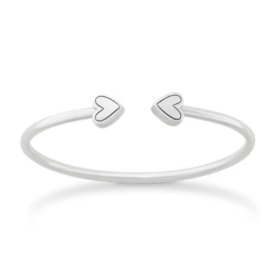 Two Hearts Flexible Cuff Bracelet