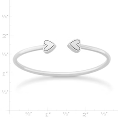 Two Hearts Flexible Cuff Bracelet
