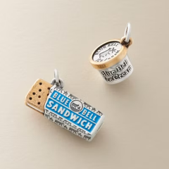 Enamel Blue Bell Ice Cream Sandwich Charm