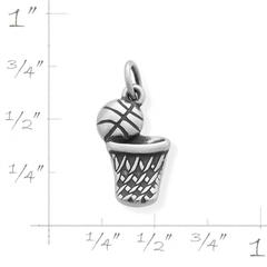 Basketball and Hoop Charm