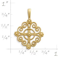 Twisted Wire Lacy Cross Pendant