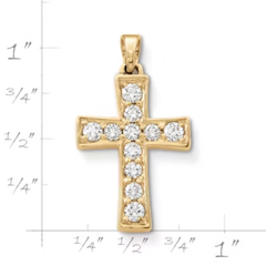 Plain Latin Cross Pendant with Diamonds