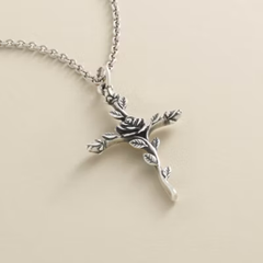 Rosebud Cross Pendant