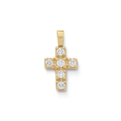 Petite Latin Cross Pendant with Diamonds