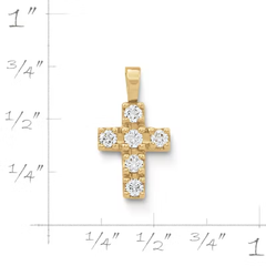 Petite Latin Cross Pendant with Diamonds