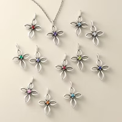 Avery Remembrance Birthstone Cross Pendant