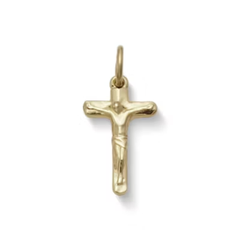 Small Chiseled Crucifix Charm