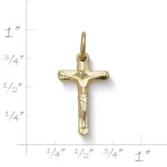 Small Chiseled Crucifix Charm