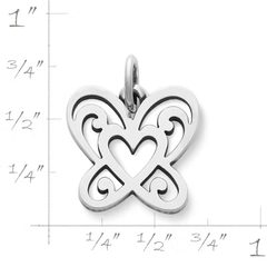 Open Butterfly Heart Charm