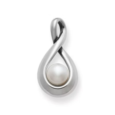 Graceful Twist Pendant with Cultured Pearl