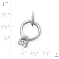Engagement Ring Charm with Cubic Zirconia