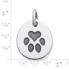 Heart Paw Pet Tag Charm