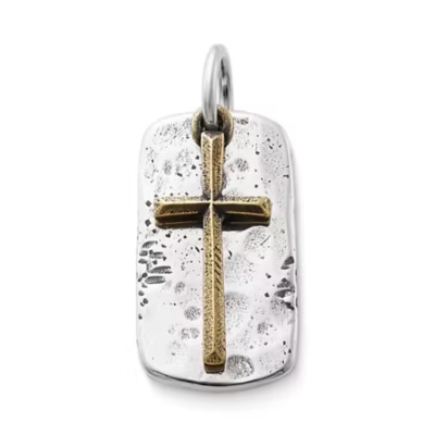 Engravable Tag and Cross Charm