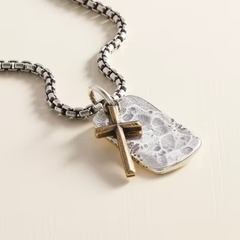 Engravable Tag and Cross Charm