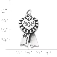 Blue Ribbon "Mom" Charm