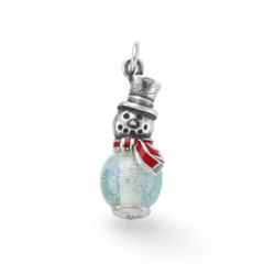 Enamel Snowman Art Glass Charm