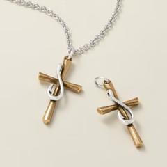 Fishers of Men Sculpted Cross Pendant