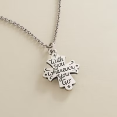 With You Wherever You Go Cross Charm