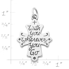 With You Wherever You Go Cross Charm