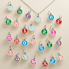 Enamel Initial Disc Charm