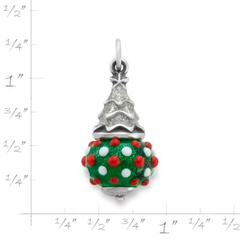 Enamel Glitter Christmas Tree Art Glass Charm