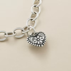 Petite Floral Heart Charm