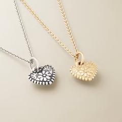 Petite Floral Heart Charm