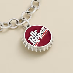 Enamel Dr Pepper Bottle Cap Charm