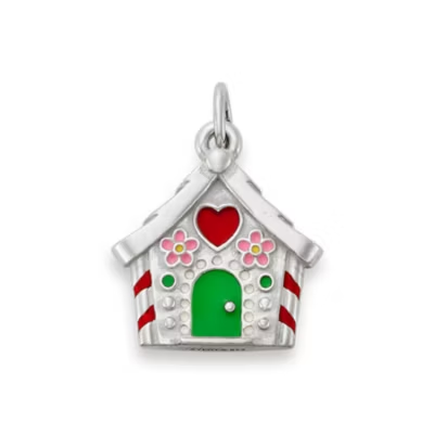 Enamel Gingerbread House Charm