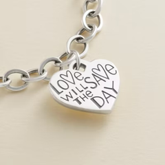 Love Will Save the Day Heart Charm