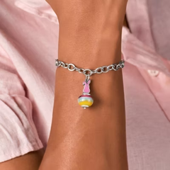 Enamel Sweet Bunny Art Glass Charm