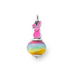 Enamel Sweet Bunny Art Glass Charm