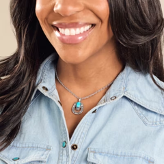 Western Horseshoe Gemstone Pendant