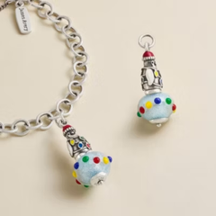 Enamel Christmas Penguin Art Glass Charm