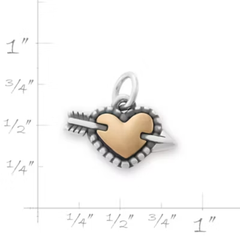 Beaded Heart and Arrow Charm