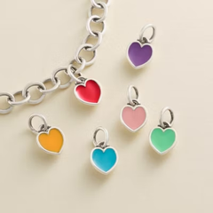 Enamel Connected Hearts Charm