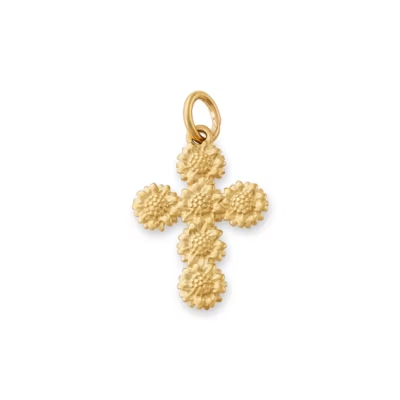 Sunflower Cross Charm