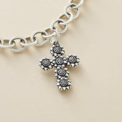Sunflower Cross Charm