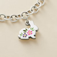 Enamel Floral Bunny Charm